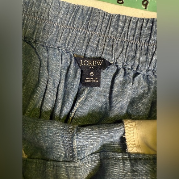 J CREW Chambray belted wide leg Capri pants size 6 - Picture 8 of 12